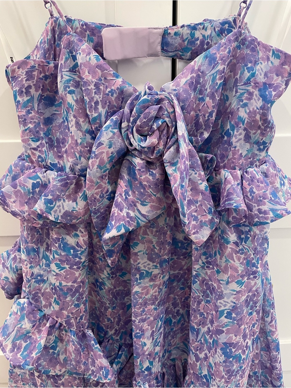 Floral Ruffle Mini Dress - Lavender - Picture 2 of 5
